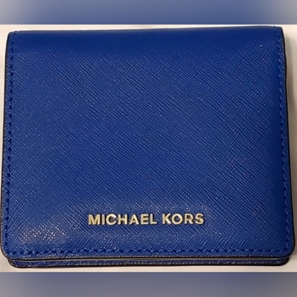 FIRM! Michael Kors Mercer Blue Wallet - Picture 1 of 5